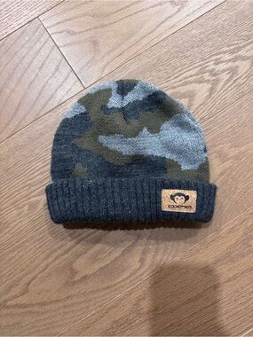 Appaman Baby Kids Camo Knit Beanie - Olive & Gray